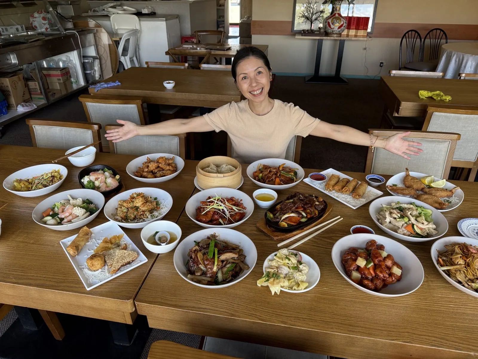 A warm welcome in the Warner Chinese Restaurant dining room